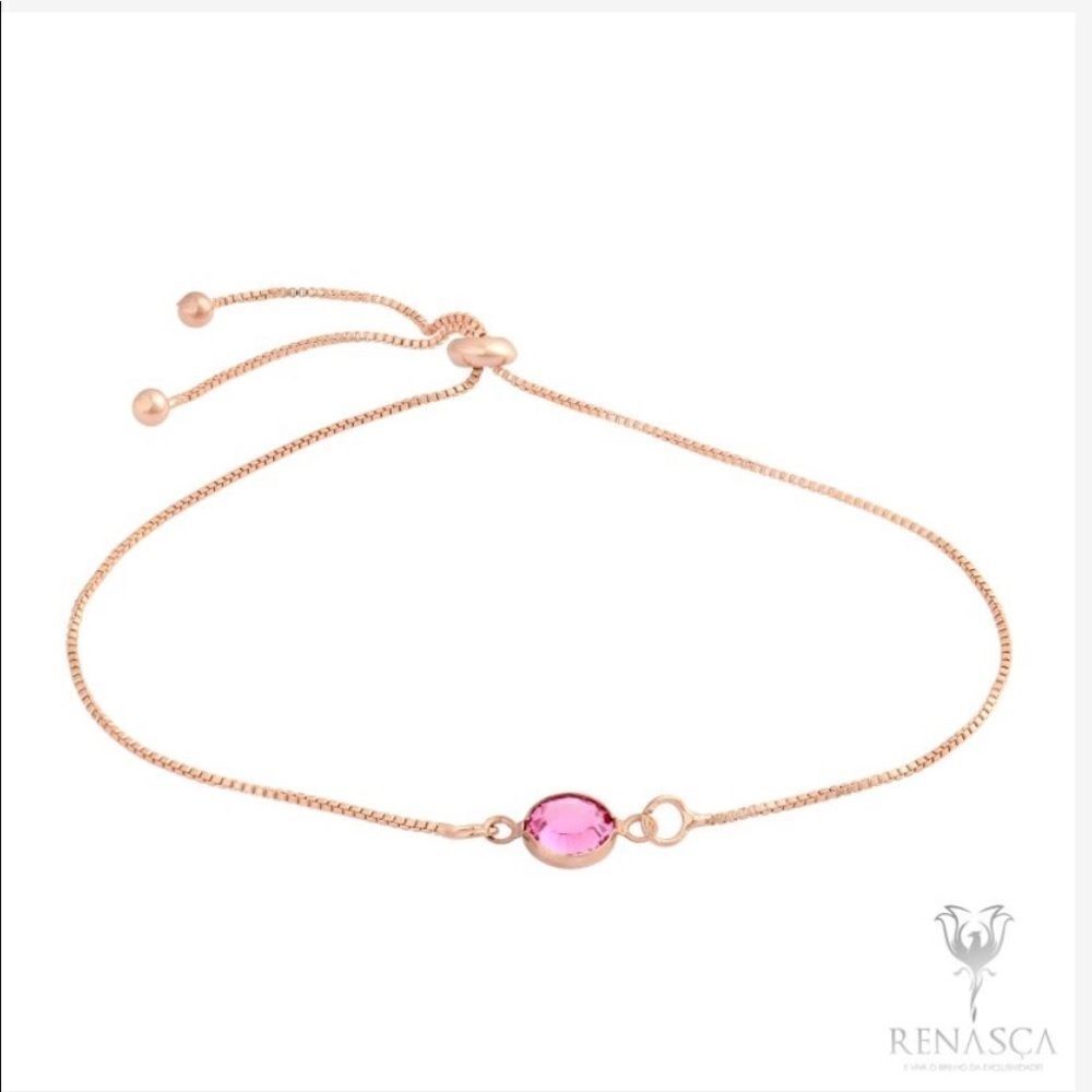 Swarovski Crystals Pull Tie Rose Gold Plated